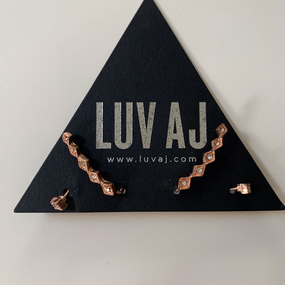 Luv AJ Rose Gold Ear Crawlers NWT